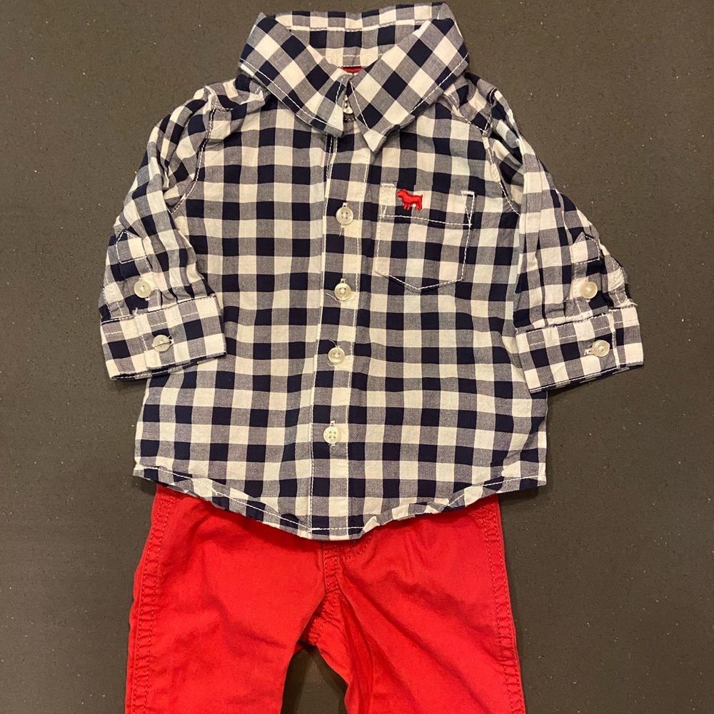 Carter’s Matching Button Down Shirt and Pant Set